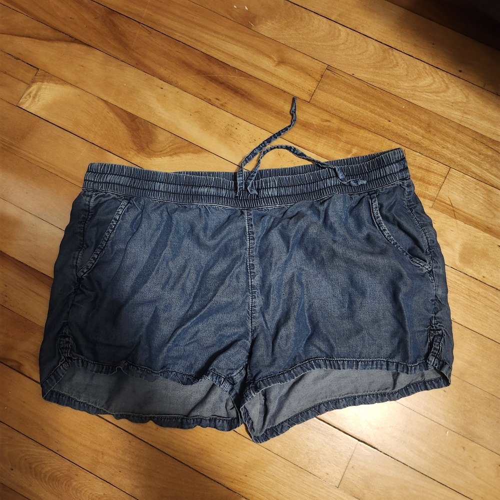 Aerie Drawstring Blue Jean Shorts